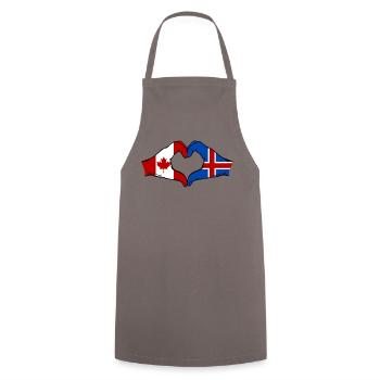Kanada Island Flagge Hände Herzform - Kochschürze - Grau - Vorne - AI Model Male 185 dark (185cm)
