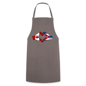 Canada Cuba flag hands heart shape used - Cooking Apron - grey - Front - AI Model Male 185 dark (185cm)