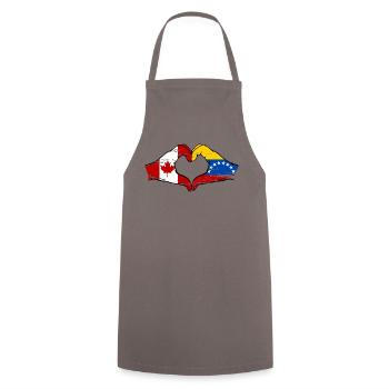 Canada Venezuela flag hands heart shape used - Cooking Apron - grey - Front - AI Model Male 185 dark (185cm)
