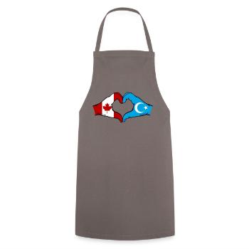 Drapeau ouïghour du Canada en forme de cœur - Tablier de cuisine - gris - Devant - AI Model Male 185 dark (185cm)