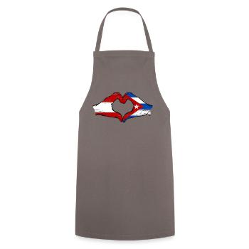 Austria Cuba Flag Hands Heart Shape Used - Cooking Apron - grey - Front - AI Model Male 185 dark (185cm)