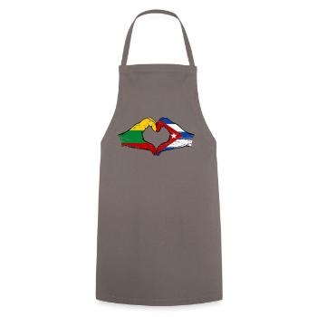 Lithuania Cuba Flag Hands Heart Shape Used - Cooking Apron - grey - Front - AI Model Male 185 dark (185cm)