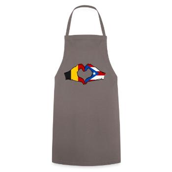 Belgien Puerto Rico Flagge Hände Herzform - Kochschürze - Grau - Vorne - AI Model Male 185 dark (185cm)
