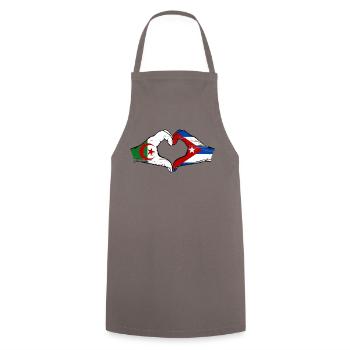 Algeria Cuba Flag Hands Heart Shape Used - Cooking Apron - grey - Front - AI Model Male 185 dark (185cm)