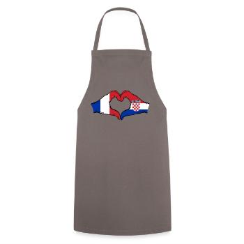 France Croatia Flag Hands Heart Shape - Cooking Apron - grey - Front - AI Model Male 185 dark (185cm)