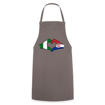 Nigeria France Flag Hands Heart Shape - Cooking Apron - grey - Front - AI Model Male 185 dark (185cm)