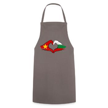 Vietnam Bulgarie Drapeau Mains Coeur Forme Utilisé - Tablier de cuisine - gris - Devant - AI Model Male 185 dark (185cm)