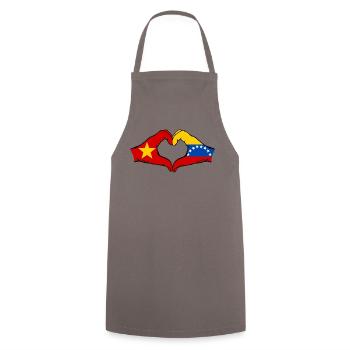 Vietnam Venezuela Flag Hands Heart Shape - Cooking Apron - grey - Front - AI Model Male 185 dark (185cm)