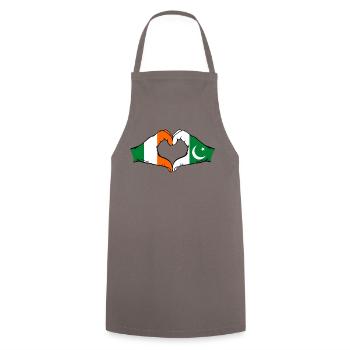 Irland Pakistan Flagge Hände Herzform - Kochschürze - Grau - Vorne - AI Model Male 185 dark (185cm)