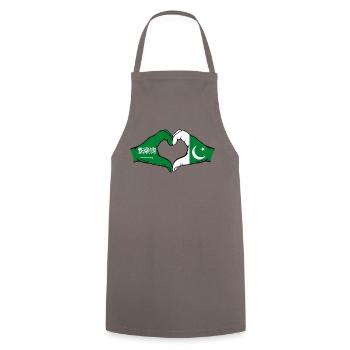 Saoedi-Arabië Pakistan Flag Hands Heart Shape - Keukenschort - grijs - Voor - AI Model Male 185 dark (185cm)