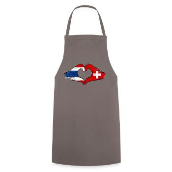 Thaïlande Suisse Drapeau Mains Coeur Forme Utilisé - Tablier de cuisine - gris - Devant - AI Model Male 185 dark (185cm)
