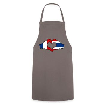 France Thailand Flag Hands Heart Shape - Cooking Apron - grey - Front - AI Model Male 185 dark (185cm)