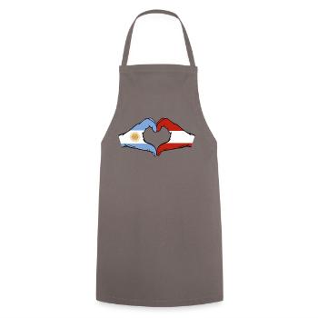 Argentina Austria Flag Hands Heart Shape - Cooking Apron - grey - Front - AI Model Male 185 dark (185cm)