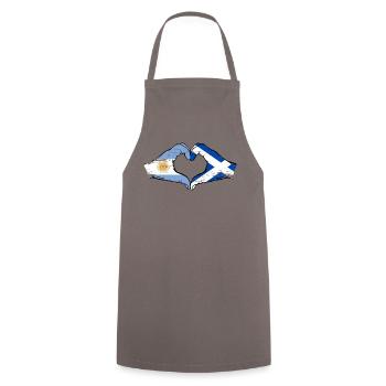 Argentina Scotland flag hands heart shape used - Cooking Apron - grey - Front - AI Model Male 185 dark (185cm)