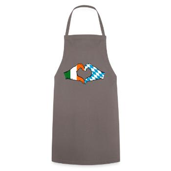 Ireland Bavaria Flag Hands Heart Shape - Cooking Apron - grey - Front - AI Model Male 185 dark (185cm)