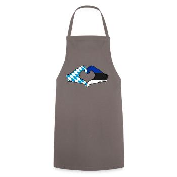 Bavière, Estonie, Drapeau, Aiguilles, Coeur - Tablier de cuisine - gris - Devant - AI Model Male 185 dark (185cm)