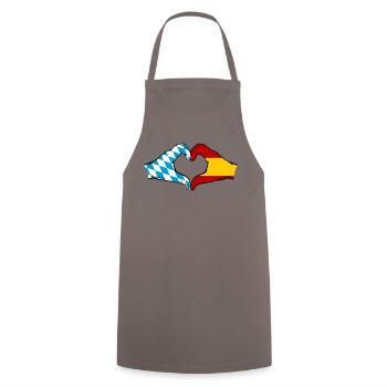 Bavière, Espagne, Drapeau, Aiguilles, Coeur - Tablier de cuisine - gris - Devant - AI Model Male 185 dark (185cm)
