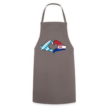 Bavière, Croatie, Drapeau, Mains, Coeur - Tablier de cuisine - gris - Devant - AI Model Male 185 dark (185cm)