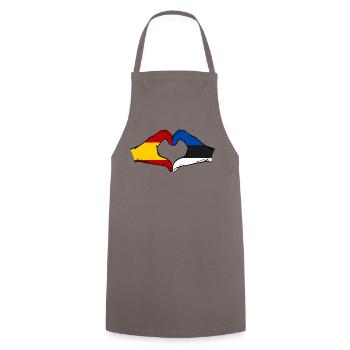 Spanien Estland Flagge Hände Herzform - Kochschürze - Grau - Vorne - AI Model Male 185 dark (185cm)