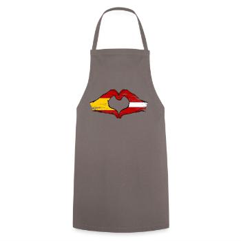 Spain Latvia flag hands heart shape used - Cooking Apron - grey - Front - AI Model Male 185 dark (185cm)
