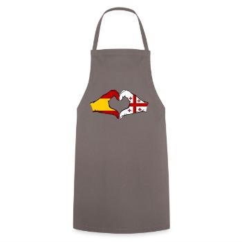 Spain Georgia Flag Hands Heart Shape - Cooking Apron - grey - Front - AI Model Male 185 dark (185cm)