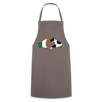 Ireland Football Flag Hands Heart Shape - Cooking Apron - grey - Front - AI Model Male 185 dark (185cm)