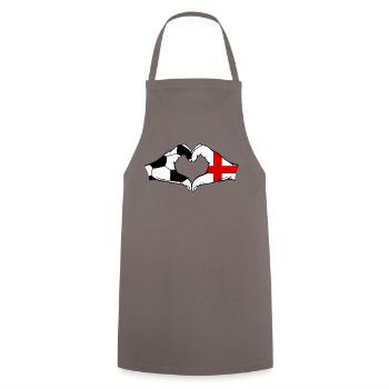 England Football Flag Hands Heart Shape - Cooking Apron - grey - Front - AI Model Male 185 dark (185cm)