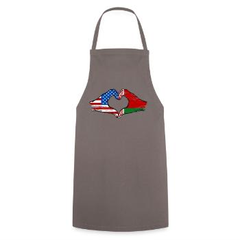États-Unis Biélorussie drapeau mains forme de coeur utilisé - Tablier de cuisine - gris - Devant - AI Model Male 185 dark (185cm)