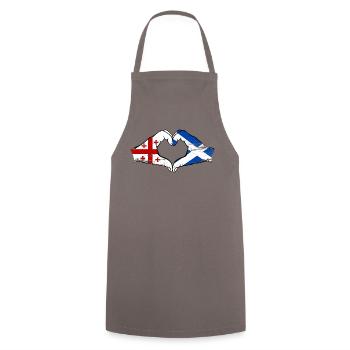Georgia Scotland Flag Hands Heart Shape Used - Cooking Apron - grey - Front - AI Model Male 185 dark (185cm)