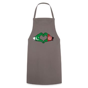 Pakistan Afghanistan Flag Hands Heart - Cooking Apron - grey - Front - AI Model Male 185 dark (185cm)