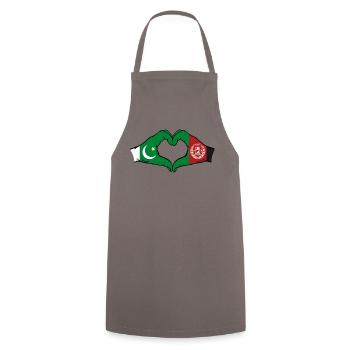 Pakistan Afghanistan drapeau mains coeur - Tablier de cuisine - gris - Devant - AI Model Male 185 dark (185cm)