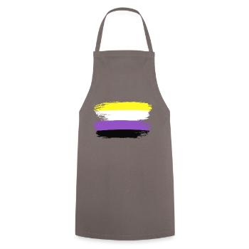 Drapeau Fierté Nonbinary LGBTQ Drapeau Pride LGBT - Tablier de cuisine - gris - Devant - AI Model Male 185 dark (185cm)