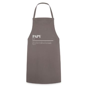 Papy: Définition Drôle - Cadeau Parfait - Tablier de cuisine - gris - Devant - AI Model Male 185 dark (185cm)