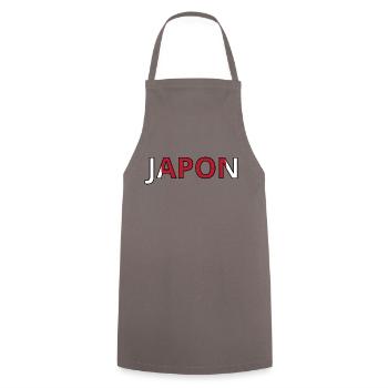 Flag of Japan - Cooking Apron - grey - Front - AI Model Male 185 dark (185cm)