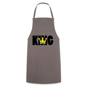 KING ! - Kochschürze - Grau - Vorne - AI Model Male 185 dark (185cm)