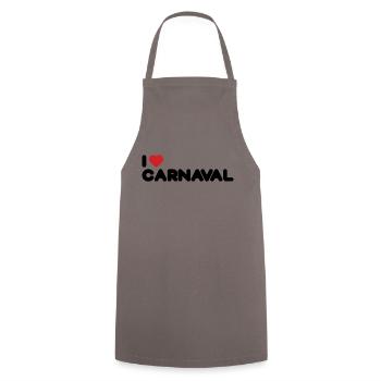 Ich liebe Karneval Design Schwarz - Kochschürze - Grau - Vorne - AI Model Male 185 dark (185cm)