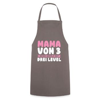 Mama Von 3 Kindern - Kochschürze - Grau - Vorne - AI Model Male 185 dark (185cm)