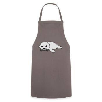 cute_baby_seal - Cooking Apron - grey - Front - AI Model Male 185 dark (185cm)