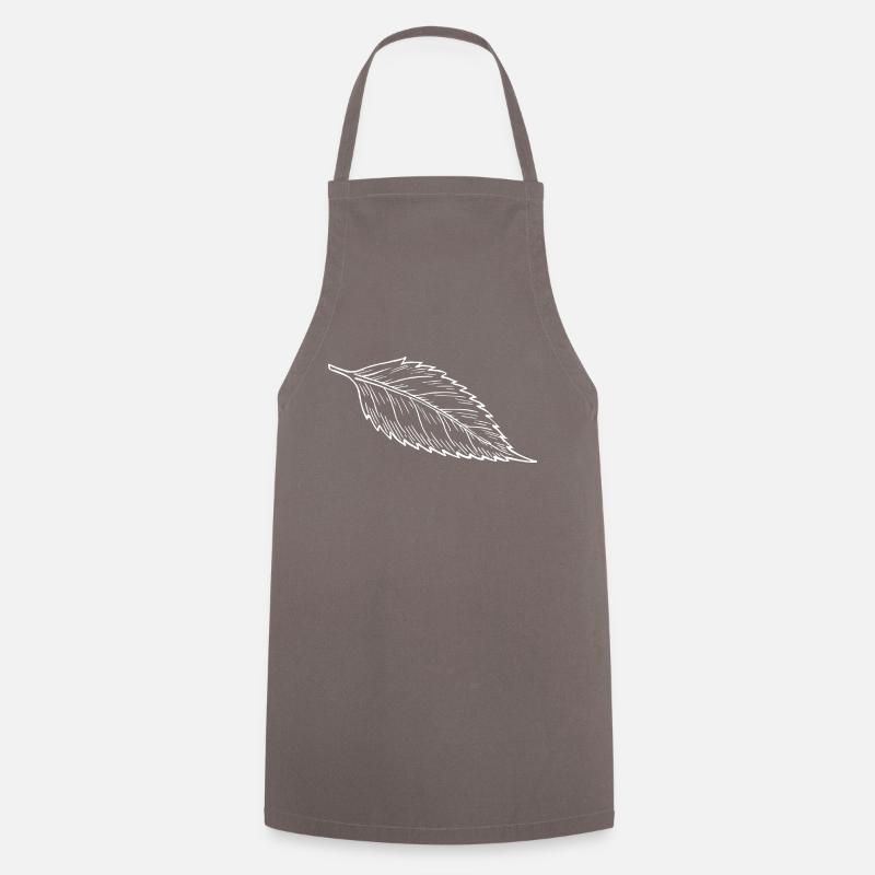 Leaf of tree, white - Cooking Apron - grey