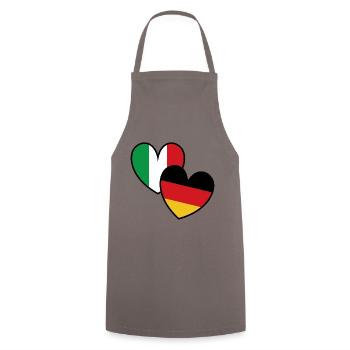 Italy Germany Hearts - Cooking Apron - grey - Front - AI Model Male 185 dark (185cm)