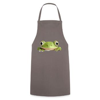 grenouille jeter un coup d’œil mignon adorable drôle animal dessin animé - Tablier de cuisine - gris - Devant - AI Model Male 185 dark (185cm)