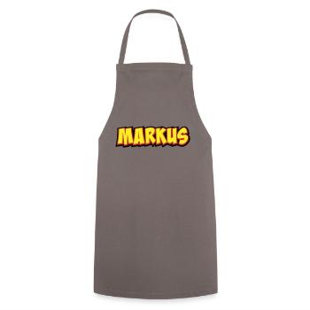 Markus First Name Gift - Cooking Apron - grey - Front - AI Model Male 185 dark (185cm)