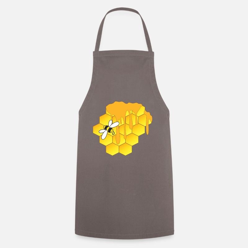 Honey bee, honeycomb - Cooking Apron - grey