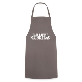 Ich liebe meine Frau Kontrabass Musik Instrument - Kochschürze - Grau - Vorne - AI Model Male 185 dark (185cm)