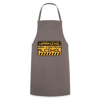 Warning May Contain Alcohol - Cooking Apron - grey - Front - AI Model Male 185 dark (185cm)