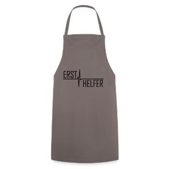 Ersthelfer Sanitäter erste Hilfe - Kochschürze - Grau - Vorne - AI Model Male 185 dark (185cm)