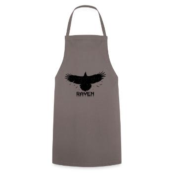 Raven Retro Pixel Style - Kochschürze - Grau - Vorne - AI Model Male 185 dark (185cm)