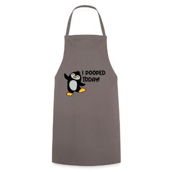 I pooped today Penguin - Cooking Apron - grey - Front - AI Model Male 185 dark (185cm)