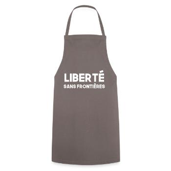 "Total Freedom T-Shirt" - Cooking Apron - grey - Front - AI Model Male 185 dark (185cm)