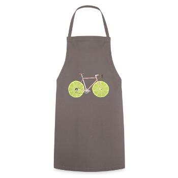 Road bike with fruit wheels - Cooking Apron - grey - Front - AI Model Male 185 dark (185cm)